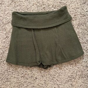 Free People Dark Green Knit Skorts